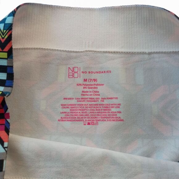 NOBO LEGGINGS STAINED GLASS GEOMETRIC MULTICOLOR JR WOMENS SIZE M YOGA ACTIWEAR - Picture 4 of 4